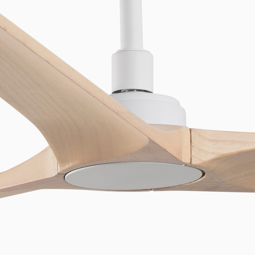 FARO 33810WT - Deckenventilator HEYWOOD L Holz/Weiß Ø 132 cm Wi-Fi Tuya + Fernbedienung