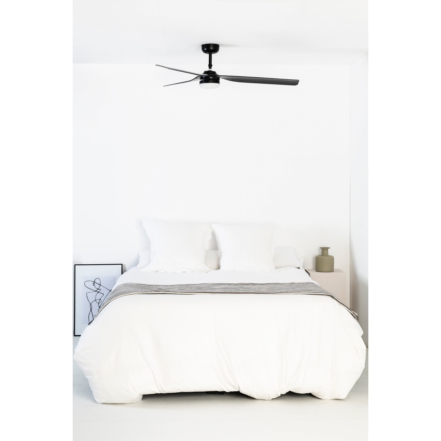FARO 33815WT-21 - Dimmbarer LED-Deckenventilator PUNT M LED/18W/230V 3000/4200/6500K schwarz d 132 cm Wi-Fi Tuya + Fernbedienung