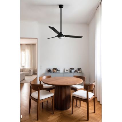FARO 33815WT-21 - LED-dimmbarer Deckenventilator PUNT M LED/18W/230V 2700/3000/4000K schwarz Ø 132 cm Wi-Fi Tuya + Fernbedienung