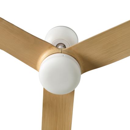 FARO 33816WT - Deckenventilator PUNT M braun/weiß d 132 cm Wi-Fi Tuya + Fernbedienung