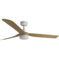 FARO 33816WT1S - Dimmbarer LED-Deckenventilator PUNT M LED/18W/230V 2700/3000/4000K Ø 132 cm beige/weiß Wi-Fi Tuya + Fernbedienung