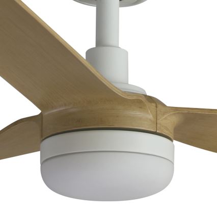 FARO 33816WT1S - Dimmbarer LED-Deckenventilator PUNT M LED/18W/230V 2700/3000/4000K Ø 132 cm beige/weiß Wi-Fi Tuya + Fernbedienung