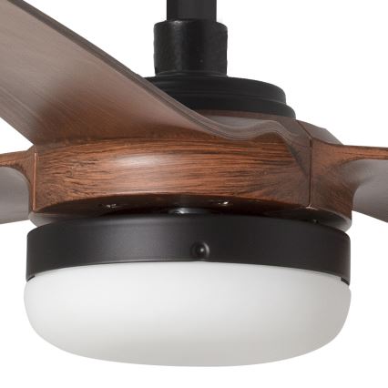 FARO 33817WT-21 - Dimmbarer LED-Deckenventilator PUNT M LED/18W/230V braun/schwarz d 132 cm Wi-Fi Tuya + Fernbedienung
