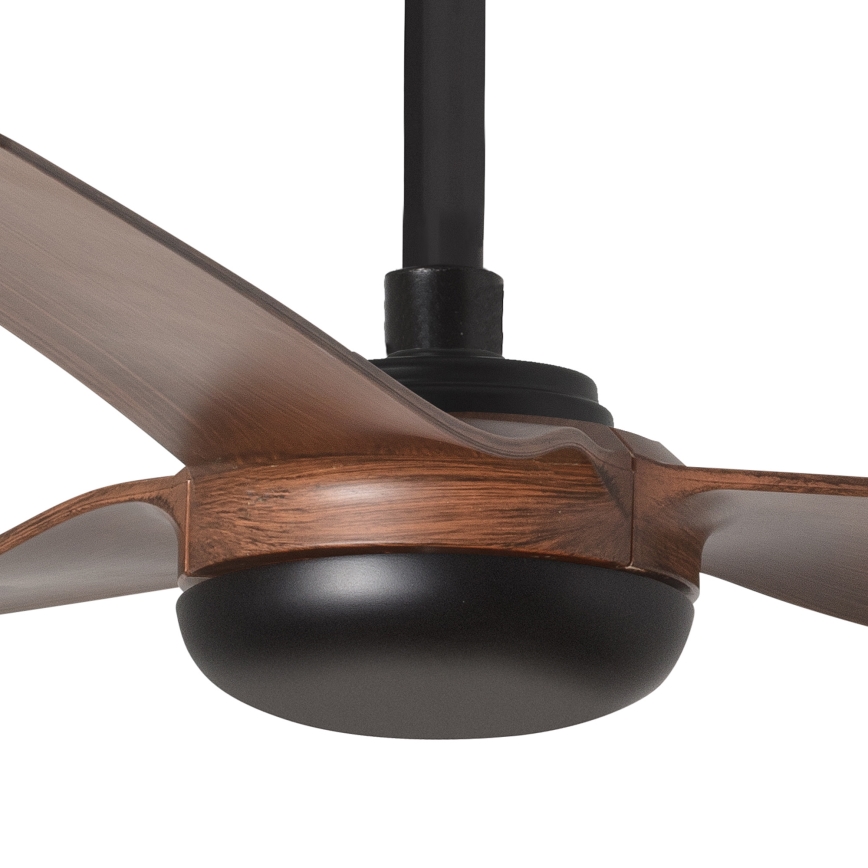 FARO 33817WT - Deckenventilator PUNT M braun/schwarz d 132 cm Wi-Fi Tuya + Fernbedienung