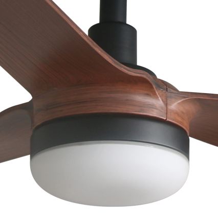 FARO 33817WT1S - LED-dimmbarer Deckenventilator PUNT M LED/18W/230V 2700/3000/4000K Ø 132 cm braun/schwarz Wi-Fi Tuya + Fernbedienung