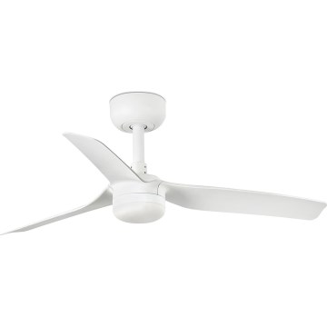 FARO 33820WT-1TW - LED-dimmbarer Deckenventilator MINI PUNT S mit LED/10W/230V 2700/3000/4000K weiß Ø 90 cm Wi-Fi Tuya + Fernbedienung