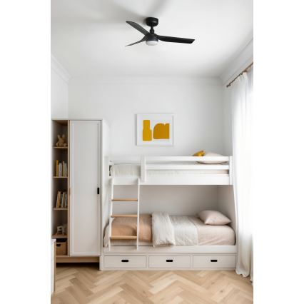 FARO 33822-1TW - Dimmbarer LED-Deckenventilator MINI PUNT S LED/10W 2700/4000/6000K schwarz d 90 cm + Fernbedienung