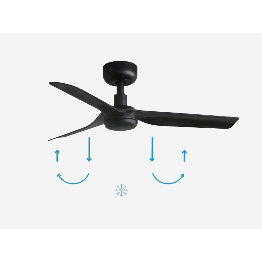 FARO 33822 - Deckenventilator MINI PUNT S schwarz d 90 cm + Fernbedienung