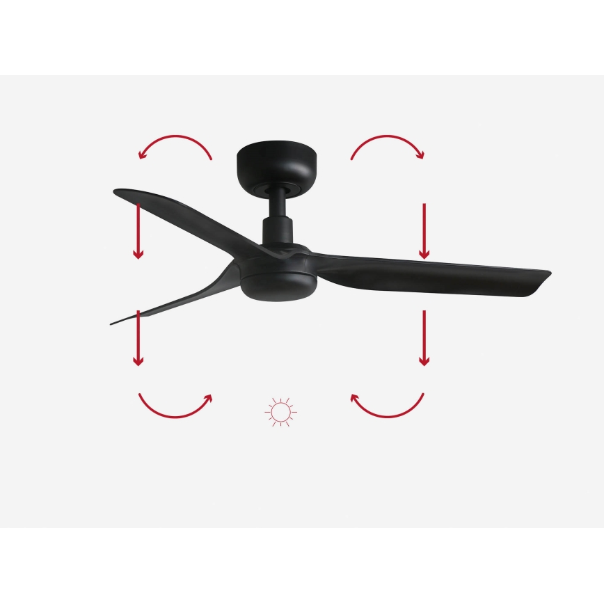 FARO 33822 - Deckenventilator MINI PUNT S schwarz d 90 cm + Fernbedienung