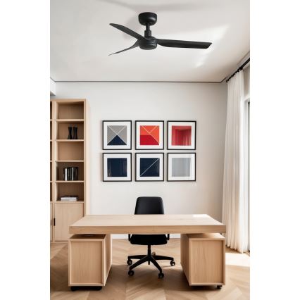 FARO 33822WT - Deckenventilator MINI PUNT S schwarz d 90 cm Wi-Fi Tuya + Fernbedienung