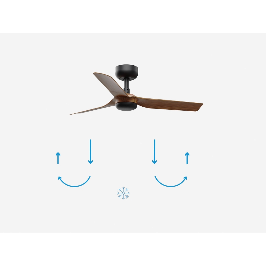 FARO 33823 - Deckenventilator MINI PUNT S braun/schwarz d 90 cm + Fernbedienung