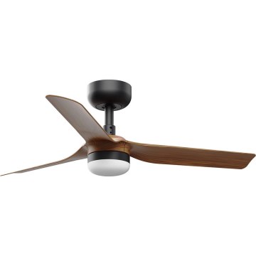 FARO 33823WT-1TW - Dimmbarer LED-Deckenventilator MINI PUNT S LED/10W/230V 2700/4000/6000K braun/schwarz d 90 cm Wi-Fi Tuya + Fernbedienung