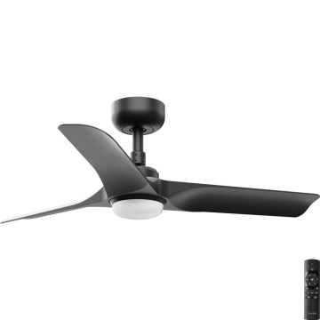 FARO 33825-1TW - Dimmbarer LED-Deckenventilator HEY S LED/10W/230V 2700/4000/6000K schwarz d 90 cm + Fernbedienung