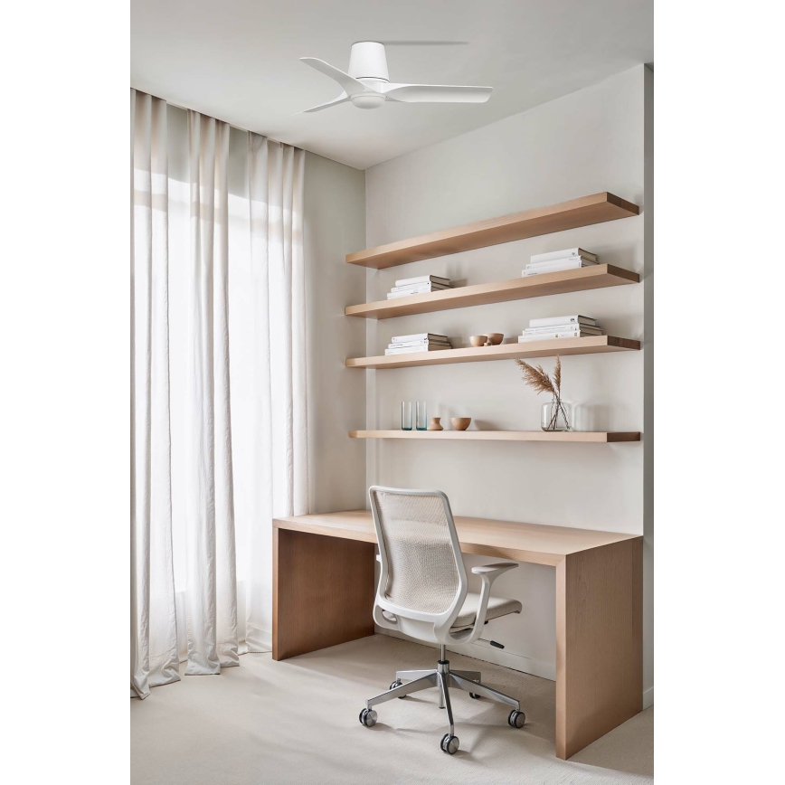 FARO 33826-1TW - Dimmbarer LED-Deckenventilator HEY TUB S LED/10W/230V 2700/3000/4000K weiß Ø 90 cm + Fernbedienung