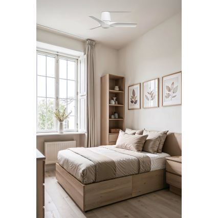 FARO 33826WT-1TW - Dimmbarer LED-Deckenventilator HEY TUB S LED/10W/230V 2700/4000/6000K weiß d 90 cm Wi-Fi Tuya + Fernbedienung