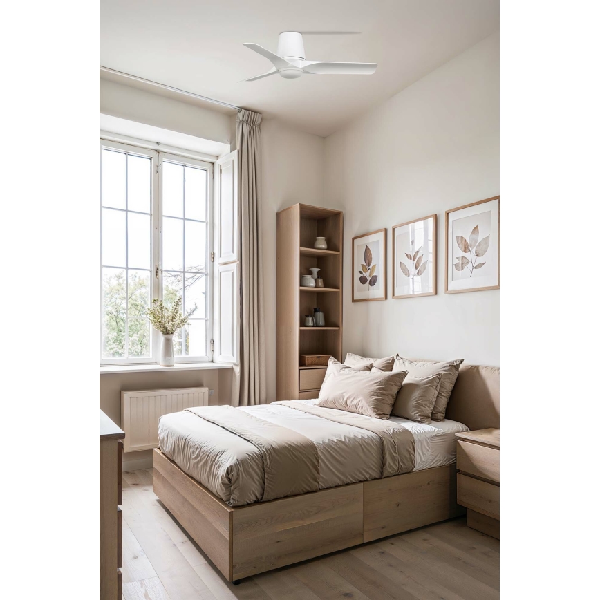 FARO 33826WT-1TW - Dimmbarer LED-Deckenventilator HEY TUB S LED/10W/230V 2700/4000/6000K weiß d 90 cm Wi-Fi Tuya + Fernbedienung