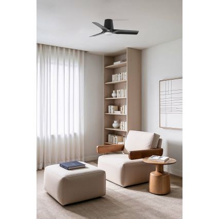 FARO 33827-1TW - Dimmbarer LED-Deckenventilator HEY TUB S LED/10W/230V 2700/4000/6000K schwarz d 90 cm + Fernbedienung