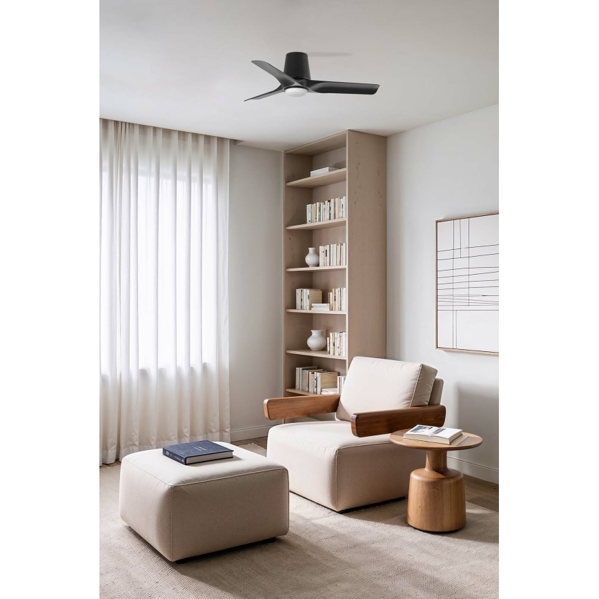 FARO 33827-1TW - LED-dimmbarer Deckenventilator HEY TUB S LED/10W/230V 2700/3000/4000K, schwarz, Ø 90 cm + Fernbedienung