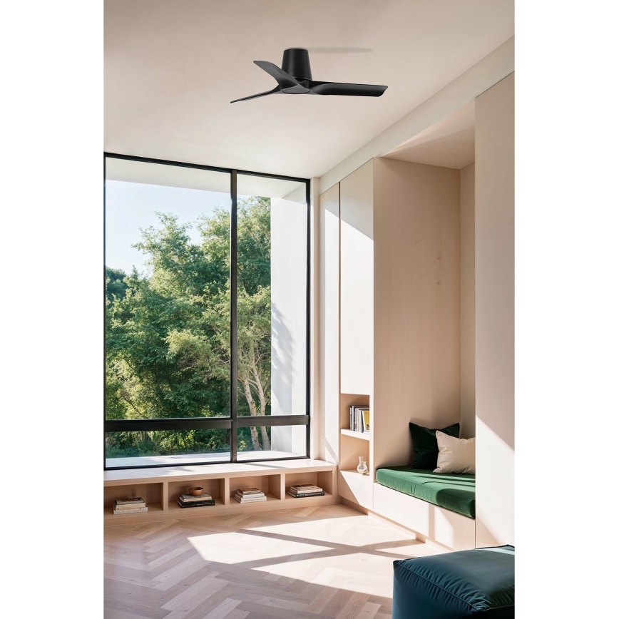FARO 33827 - Deckenventilator HEY TUB S schwarz d 90 cm + Fernbedienung