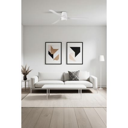 FARO 33828-1TW - Dimmbarer LED-Deckenventilator PUNT TUB M LED/18W/230V 3000/4200/6500K d 130 cm weiß + Fernbedienung