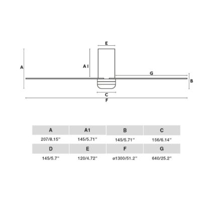 FARO 33828 - Deckenventilator PUNT TUB M weiß d 130 cm + Fernbedienung