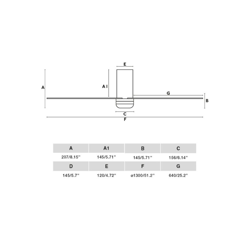 FARO 33828 - Deckenventilator PUNT TUB M weiß d 130 cm + Fernbedienung