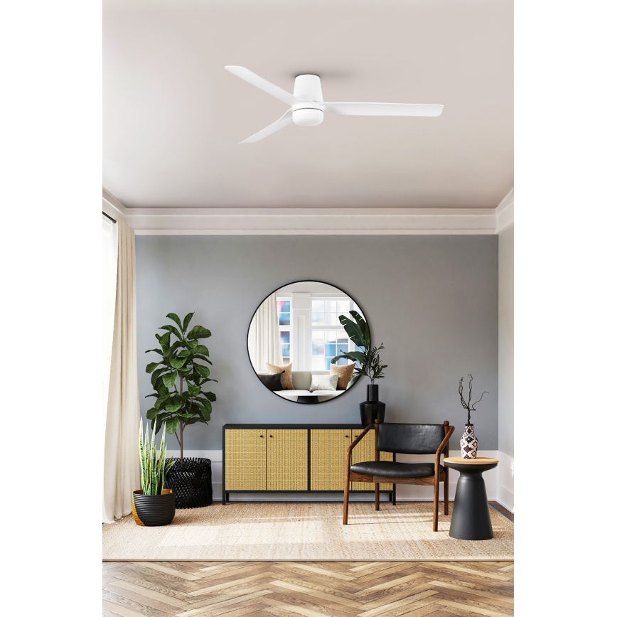 FARO 33828WT-1TW - Dimmbarer LED-Deckenventilator PUNT TUB M LED/18W/230V 3000/4200/6500K weiß d 132 cm Wi-Fi Tuya + Fernbedienung