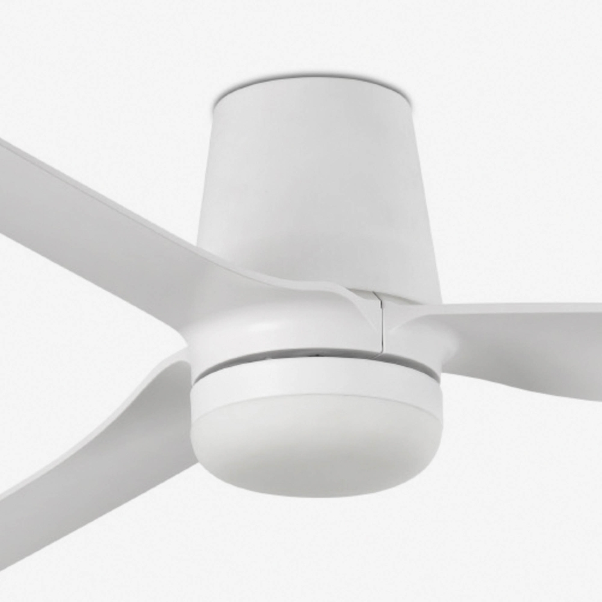 FARO 33828WT1S - LED-dimmbarer Deckenventilator PUNT TUB M LED/18W/230V 2700/3000/4000K Ø 132 cm weiß Wi-Fi Tuya + Fernbedienung