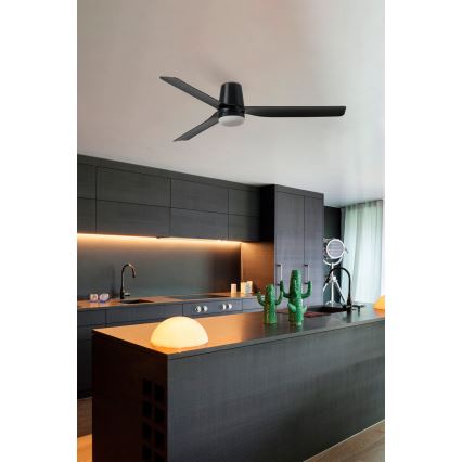 FARO 33829-1TW - Dimmbarer LED-Deckenventilator PUNT TUB M LED/18W/230V 3000/4200/6500K d 130 cm weiß/brown+ Fernbedienung