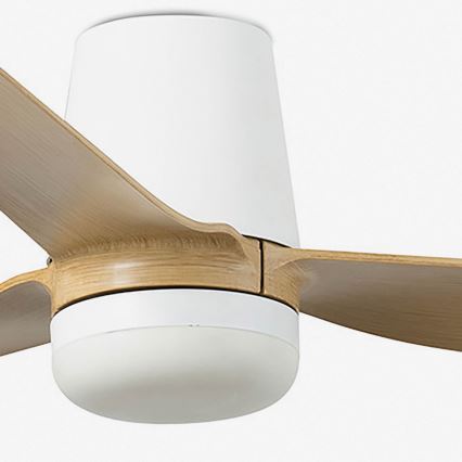 FARO 33829-1TW - LED-dimmbarer Deckenventilator PUNT TUB M LED/18W/230V 2700/3000/4000K Ø 130 cm weiß/braun + Fernbedienung