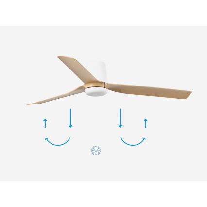 FARO 33829 - Deckenventilator PUNT TUB M braun/weiß d 130 cm + Fernbedienung