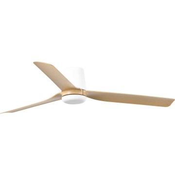 FARO 33829WT - Deckenventilator PUNT TUB M braun/weiß d 132 cm Wi-Fi Tuya + Fernbedienung