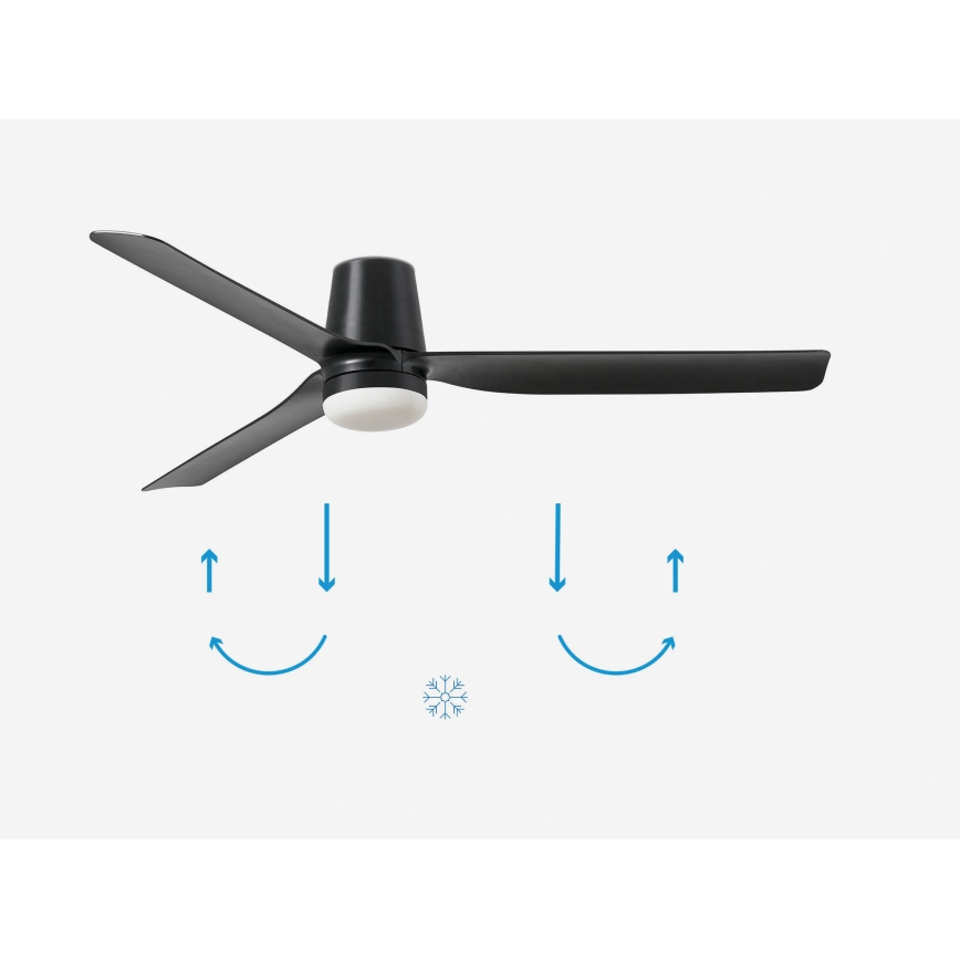 FARO 33830-1TW - Dimmbarer LED-Deckenventilator PUNT TUB M LED/18W/230V 3000/4200/6500K d 130 cm schwarz + Fernbedienung