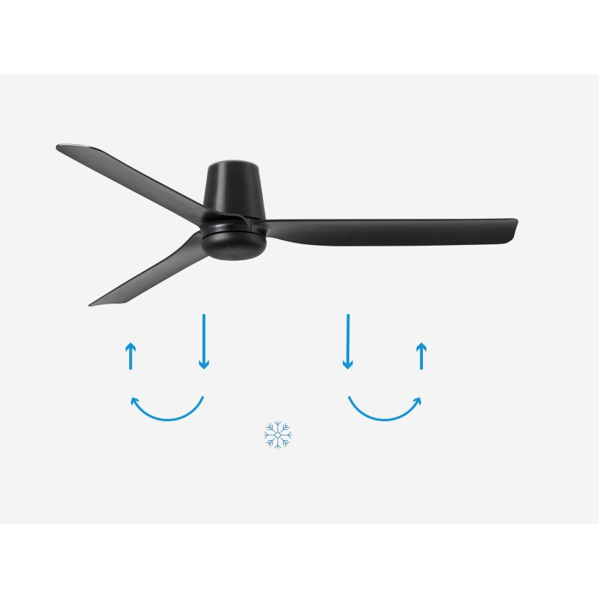 FARO 33830 - Deckenventilator PUNT TUB M schwarz d 130 cm + Fernbedienung