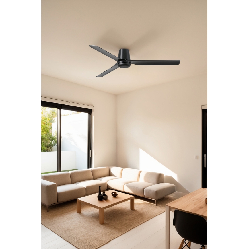 FARO 33830WT - Deckenventilator PUNT TUB M schwarz d 132 cm Wi-Fi Tuya + Fernbedienung
