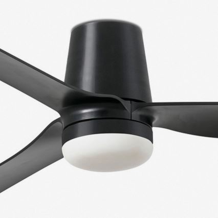 FARO 33830WT1S - LED-dimmbarer Deckenventilator PUNT TUB M LED/18W/230V 2700/3000/4000K Ø 132 cm schwarz Wi-Fi Tuya + Fernbedienung