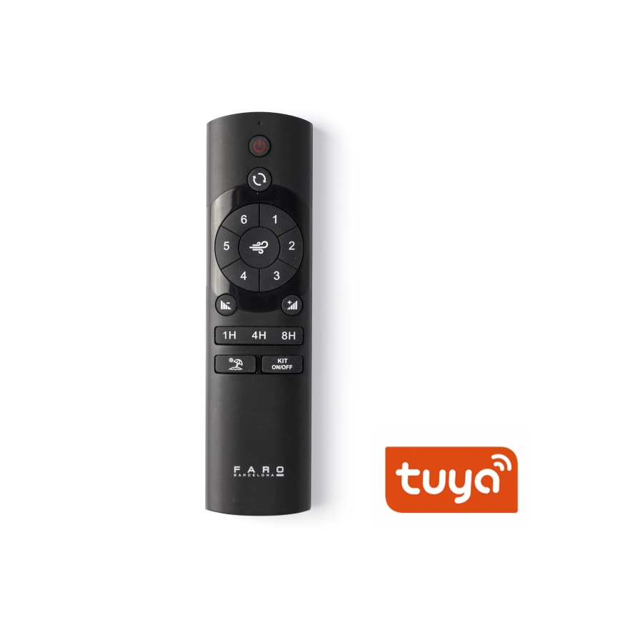 FARO 33830WT1S - LED-dimmbarer Deckenventilator PUNT TUB M LED/18W/230V 2700/3000/4000K Ø 132 cm schwarz Wi-Fi Tuya + Fernbedienung
