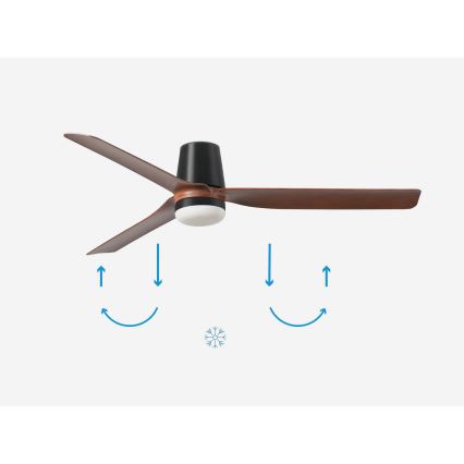 FARO 33831-1TW - Dimmbarer LED-Deckenventilator PUNT TUB M LED/18W/230V 3000/4200/6500K d 130 cm braun/schwarz + Fernbedienung