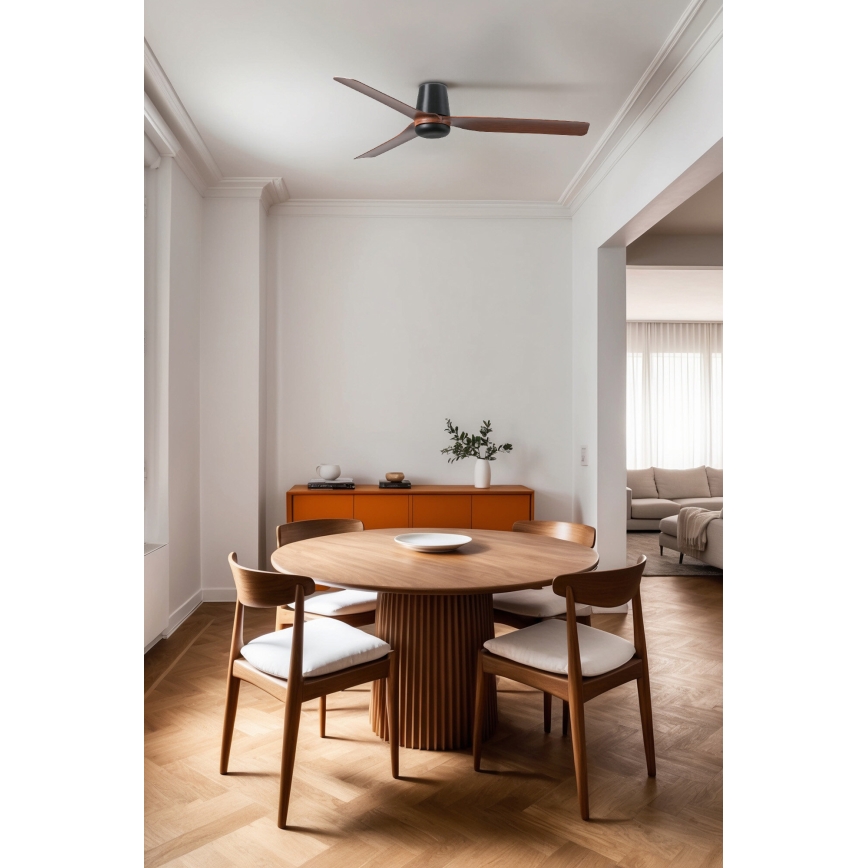 FARO 33831 - Deckenventilator PUNT TUB M braun/schwarz d 130 cm + Fernbedienung