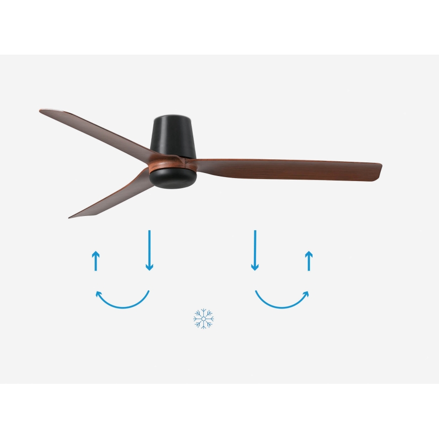 FARO 33831 - Deckenventilator PUNT TUB M braun/schwarz d 130 cm + Fernbedienung