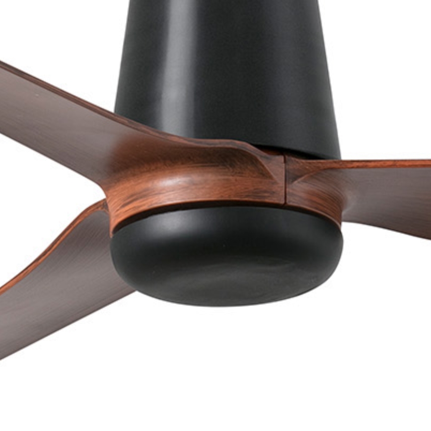 FARO 33831WT - Deckenventilator PUNT TUB M braun/schwarz d 132 cm Wi-Fi Tuya + Fernbedienung