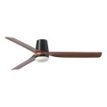 FARO 33831WT1S - Dimmbarer LED-Deckenventilator PUNT TUB M LED/18W/230V 2700/3000/4000K Ø132 cm braun/schwarz Wi-Fi Tuya + Fernbedienung