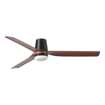 FARO 33831WT1S - Dimmbarer LED-Deckenventilator PUNT TUB M LED/18W/230V 2700/3000/4000K Ø132 cm braun/schwarz Wi-Fi Tuya + Fernbedienung