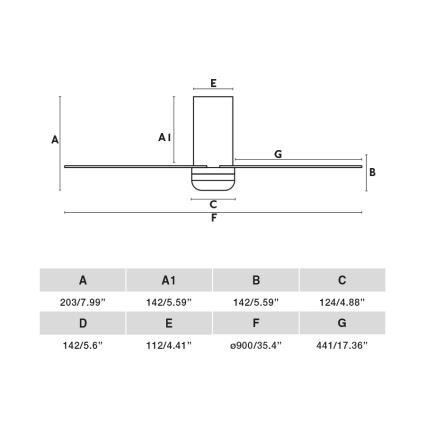 FARO 33832 - Deckenventilator MINI PUNT TUB S weiß d 90 cm + Fernbedienung