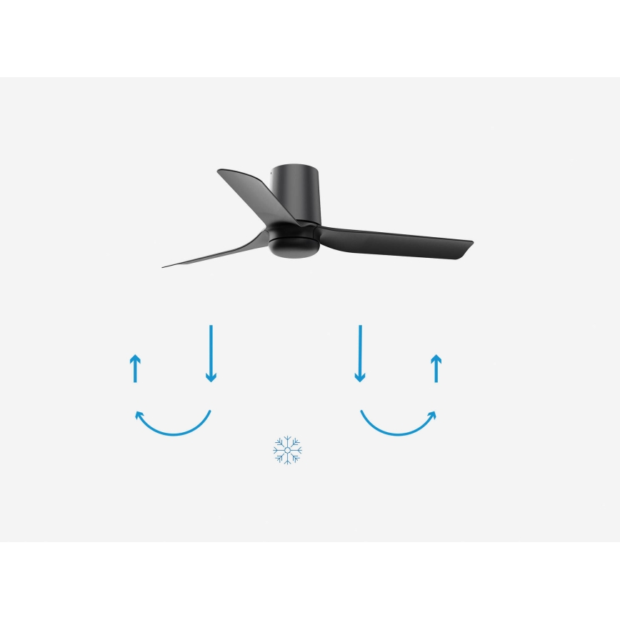 FARO 33834 - Deckenventilator MINI PUNT TUB S schwarz d 90 cm + Fernbedienung