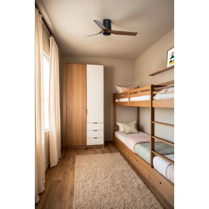 FARO 33835WT - Deckenventilator MINI PUNT TUB S braun/schwarz d 90 cm Wi-Fi Tuya + Fernbedienung