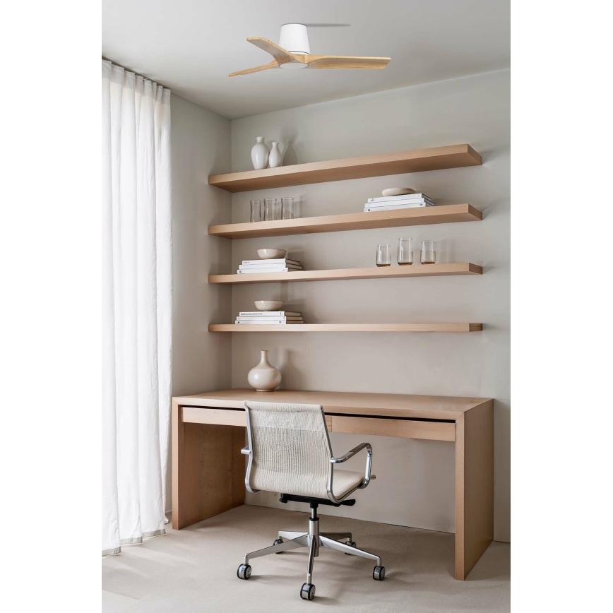 FARO 33836 - Deckenventilator HEYWOOD TUB Kiefer/Weiß Ø 90 cm + Fernbedienung