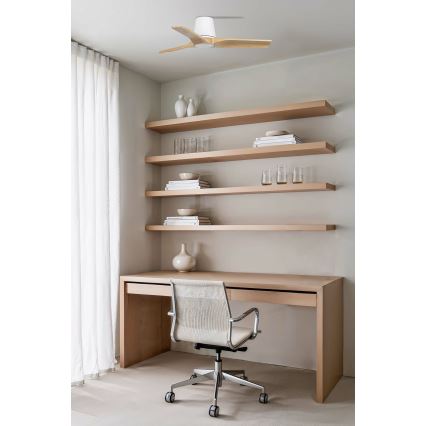 FARO 33836 - Deckenventilator HEYWOOD TUB S Kiefer/weiß d 90 cm + Fernbedienung