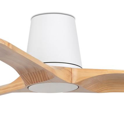 FARO 33836 - Deckenventilator HEYWOOD TUB S Kiefer/weiß d 90 cm + Fernbedienung