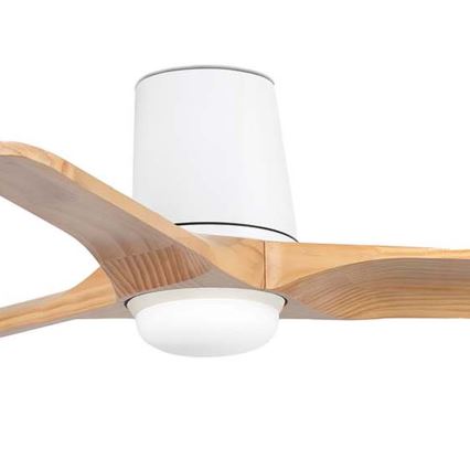 FARO 33836WT-1TW - LED dimmbarer Deckenventilator HEYWOOD TUB S LED/10W/230V 2700/4000/6000K Kiefer/Weiß Ø 90 cm Wi-Fi Tuya + Fernbedienung